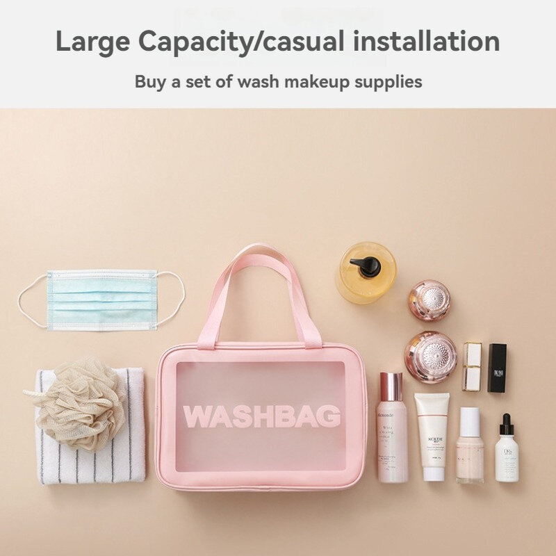 Einfache Buchstaben Muster Make-up-Tasche, vielseitige leichte Toiletten artikel Wasch beutel für Frauen