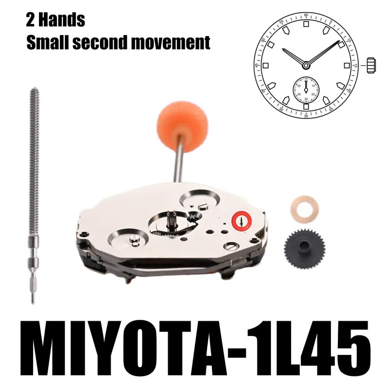 Miyota Movimentos Assista Movimento, pequeno Segundo, Movimento Padrão, Tamanho 2,93 milímetros, 1L45, 1L40, 6.3/4x8''
