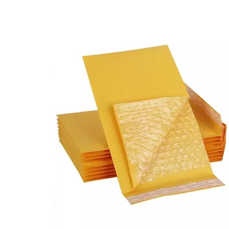 Meduim-sobres gruesos de 12x18cm para correo, bolsas de papel impermeables con embalaje, color amarillo, 50 piezas