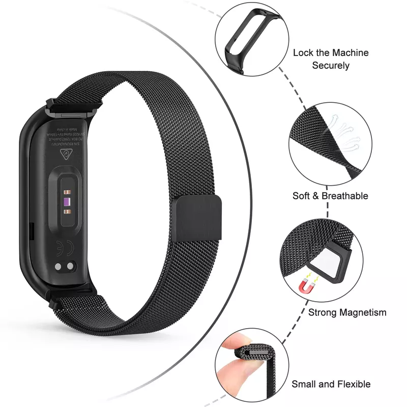 Metal Loop Band for Samsung Galaxy Fit 2 R220 Strap Wristband Magnetic Bracelet for Samsung Galaxy Fit 2 Watchband Replacement