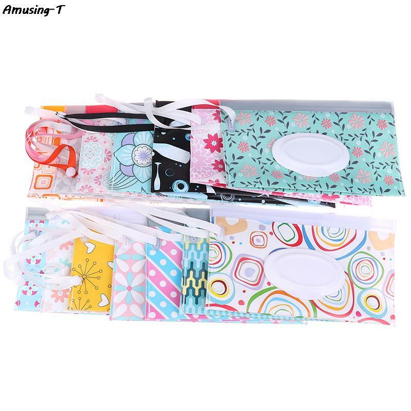 1PC Eco-Friendly Baby Wipes Box Wet Wipe Box Cleaning Wipes Carrying Bag Clamshell Snap Strap Wipe Container Case