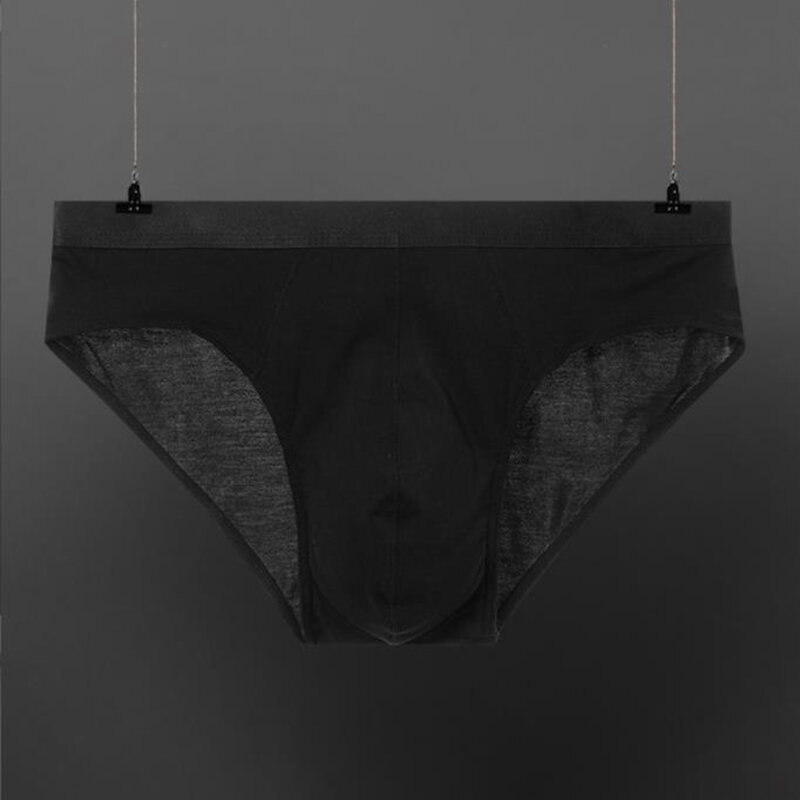 Dê uma olhada modal men sexy baixo-rise macio respirável briefs underwear novo