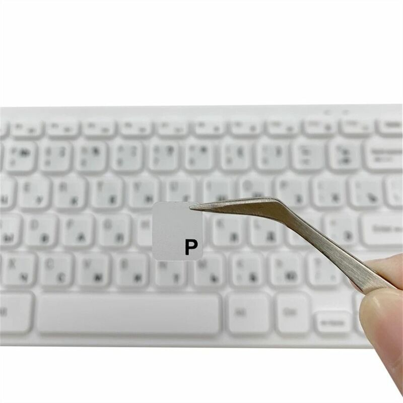 Pegatinas transparentes para teclado ruso e inglés, alfabeto en idioma hebreo coreano para ordenador, PC, protección contra el polvo, accesorios para portátil