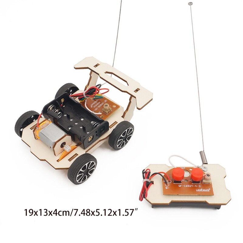Houten doe-het-zelf-automodelsets met afstandsbediening, doe-het-zelf-wetenschappelijk experiment en educatief STEM-speelgoed