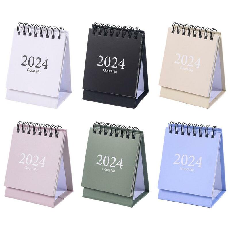 Mini Calendário de Mesa para Planejador e Programação, Material de Escritório, Criativo, Diário, Mesa, Ins Style, 2024