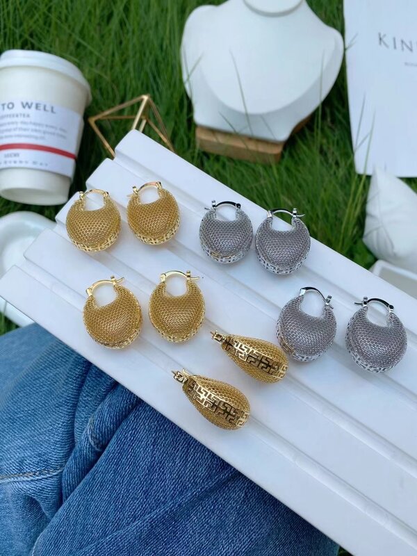 5Pairs, Fashion Jewelry Unique Jewelry Earrings 2022 Big Oval Hoop Earrings For Women Girls Birthday Gift Earring