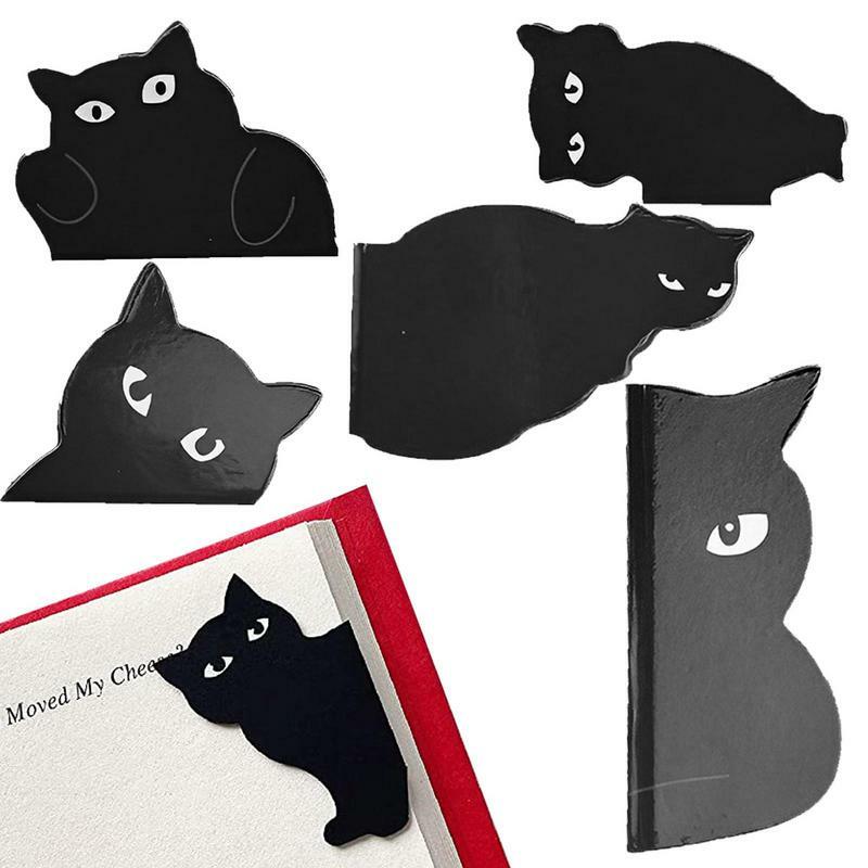 6Pcs/set Cat Magnetic Bookmark Cute Book Page Marker Clips Funny Offices School Gift For Book Lovers Kids Students