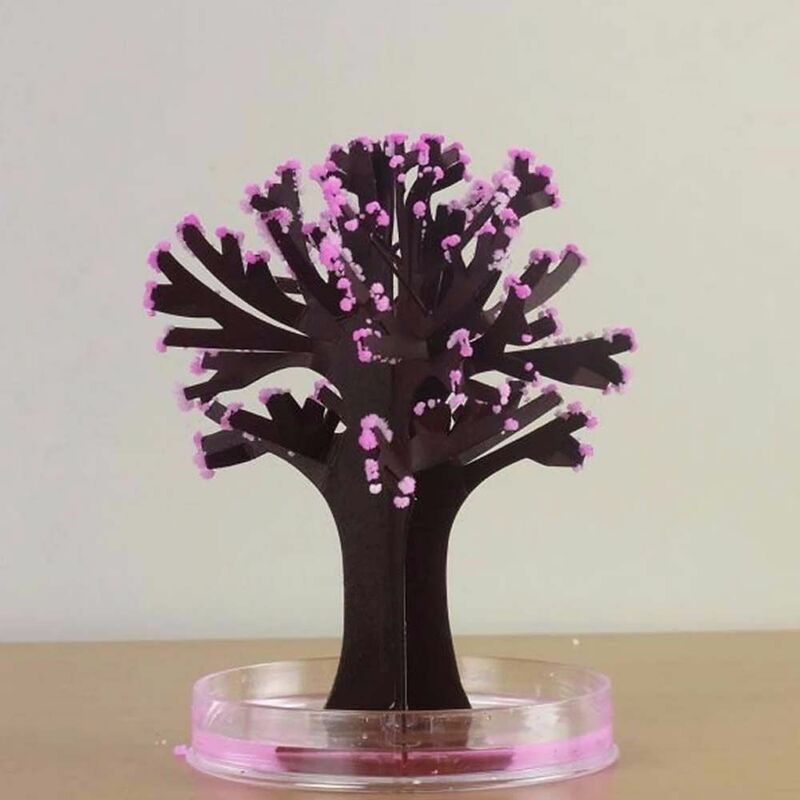 شجرة ورقية سحرية تنمو ، مزهرة تصنعها بنفسك ، أزهار الكرز ، أشجار كريستال ساكورا ، ورق سحري ، اليابان ، سطح المكتب