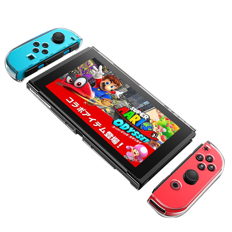 Carcasa desmontable de cristal transparante para Nintendo Switch, funda protectora ultradelgada para consola, protección de plástico duro para Switch