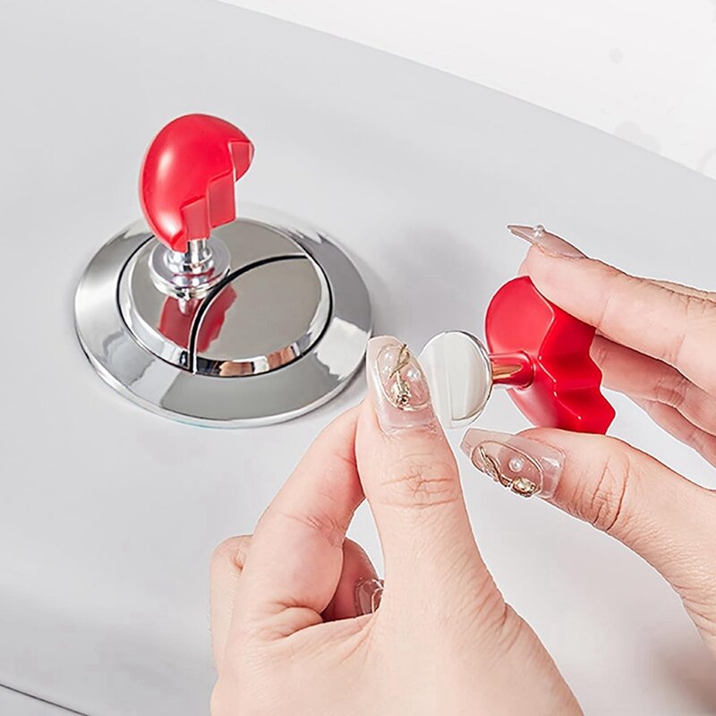 4 PCS Round Shaped Colorful Toilet Press Button, As Shown Plastic Simple Round Toilet Tank Button Aid