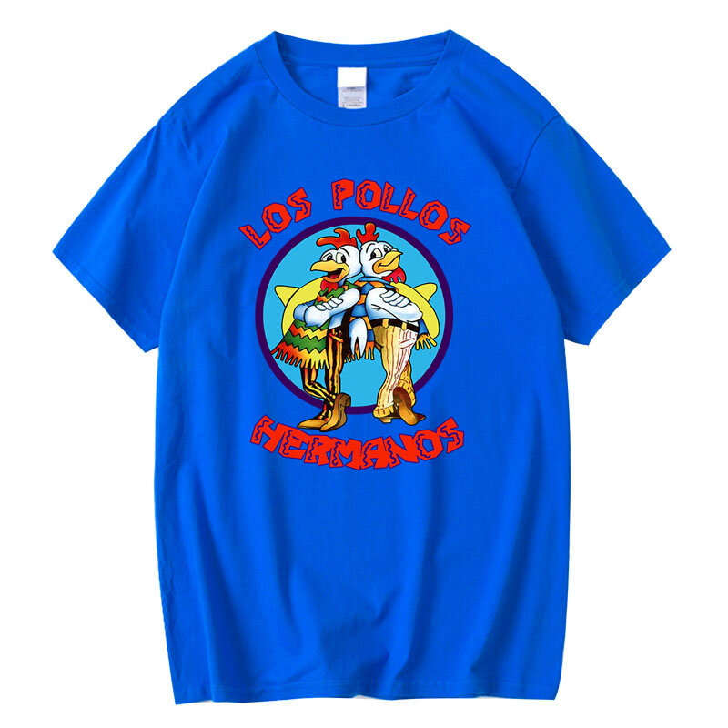 XIN YI kaus pria kualitas tinggi T-shirt100 % katun Breaking Bad LOS POLLOS Chicken Brothers dicetak kasual lucu