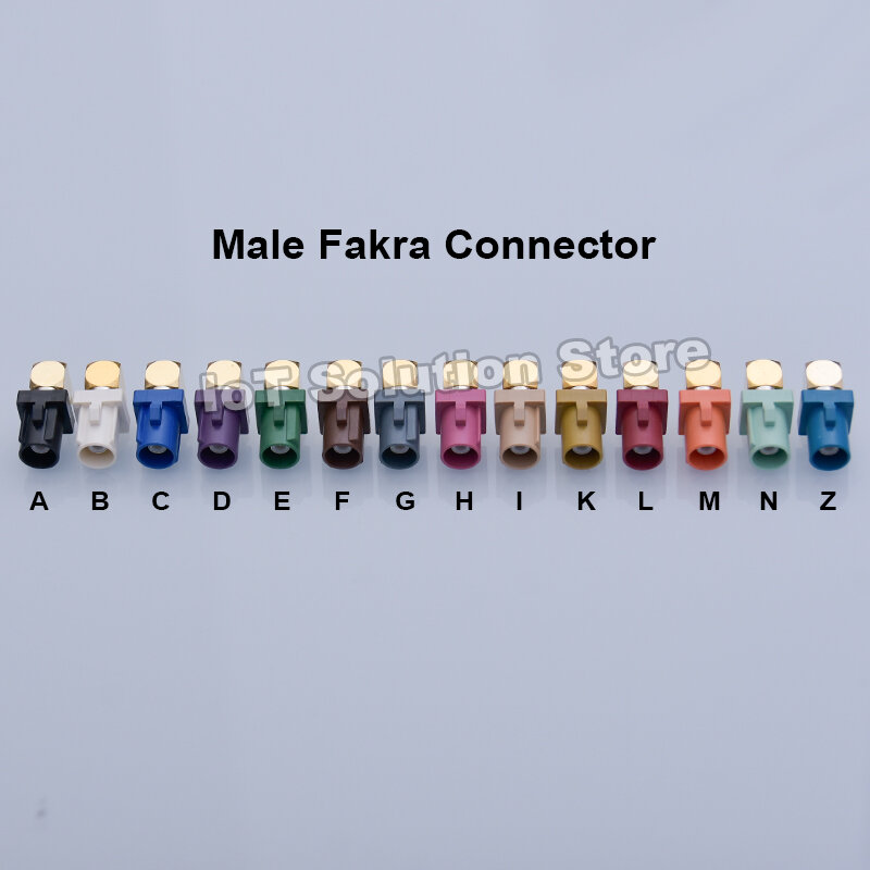 Fakra-M conector macho ângulo direito, PCB montagem conector, SMD, laranja