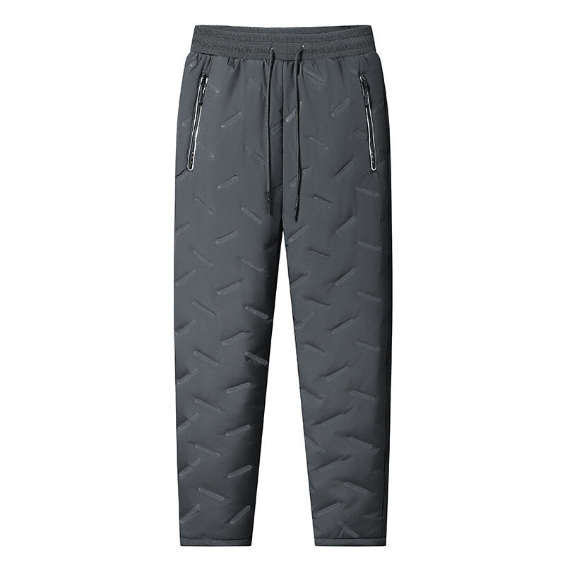 Мужские зимние повседневные брюки из овечьей шерсти, плотные флисовые термобрюки, сохраняющие тепло, водонепроницаемые спортивные брюки высокого качества, модные брюки