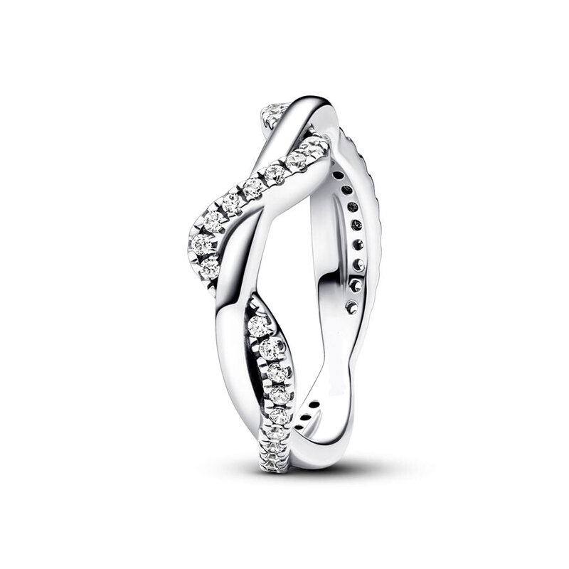 2024 Nieuwe 925 Zilveren Ring Rij Harten Eternity Ring Handgeschreven Liefdesring Voor Vrouwen Verloving Pandor Sieraden Jubileumgeschenk