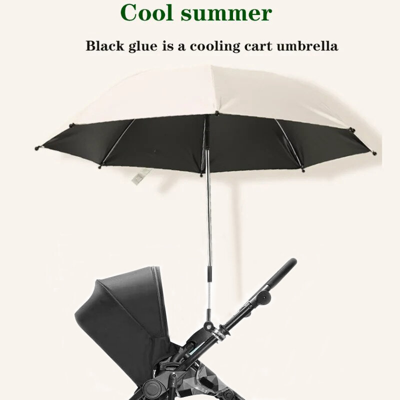 Kinderwagen Opvouwbare Paraplu Uv Zon Regen Bescherming Parasol 360 Graden Verstelbare Universele Wandelwagen Zonnescherm Luifel Coverbab