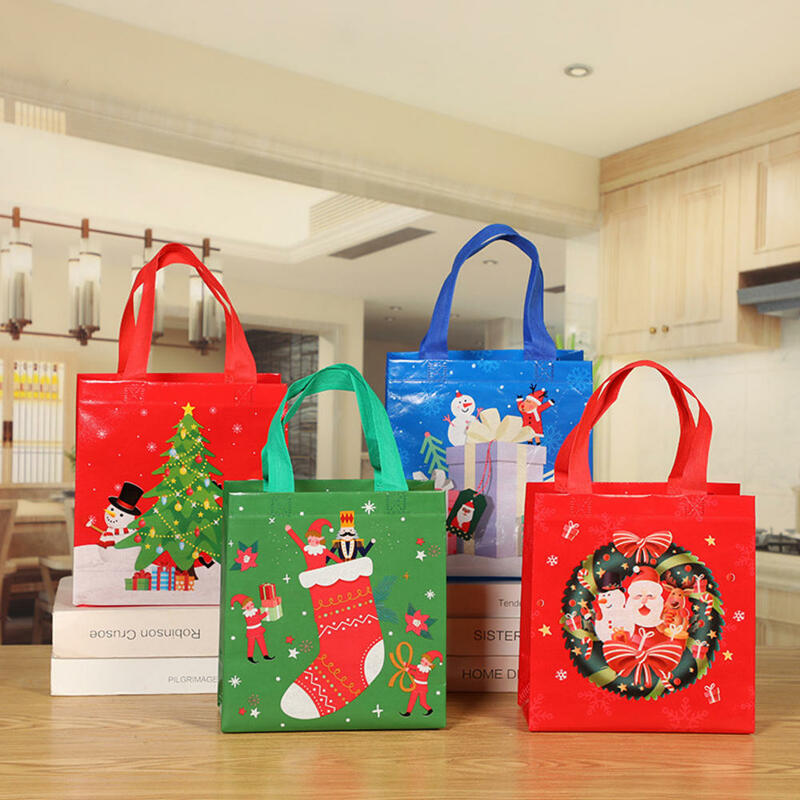 2024 nowy torba na prezenty świąteczne torba na zakupy z nadrukiem składany duża torba z rączkami wielokrotnego użytku składana torebka podróżny łazienkowa torba do przechowywania z włókniny