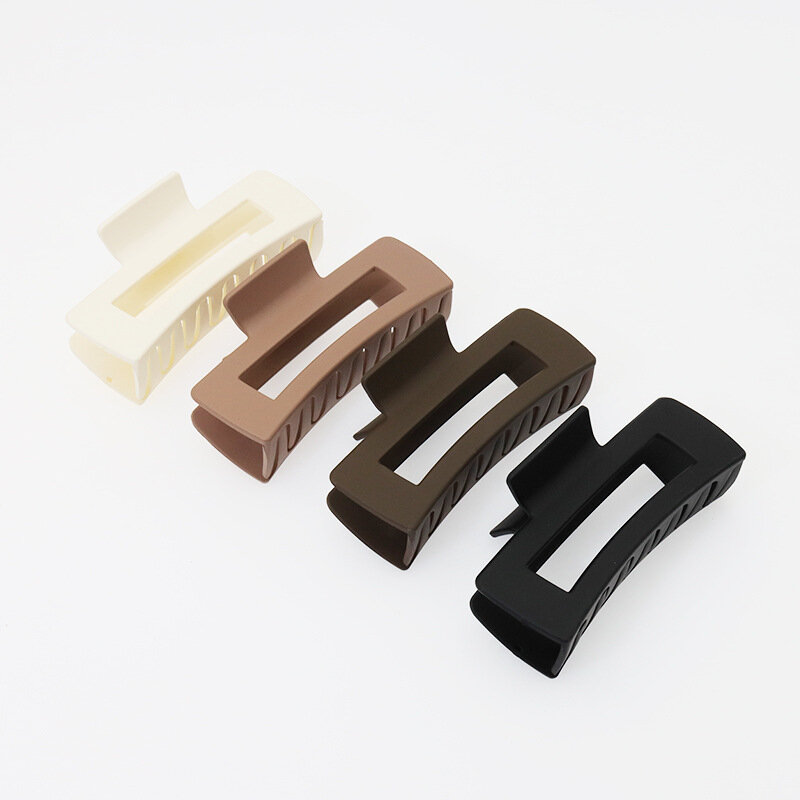 Large Frosted Square Grab Clip 10.5cm Hollow Back Head Hairpin Hair Accessories Simple Shark Clip Hair Grab