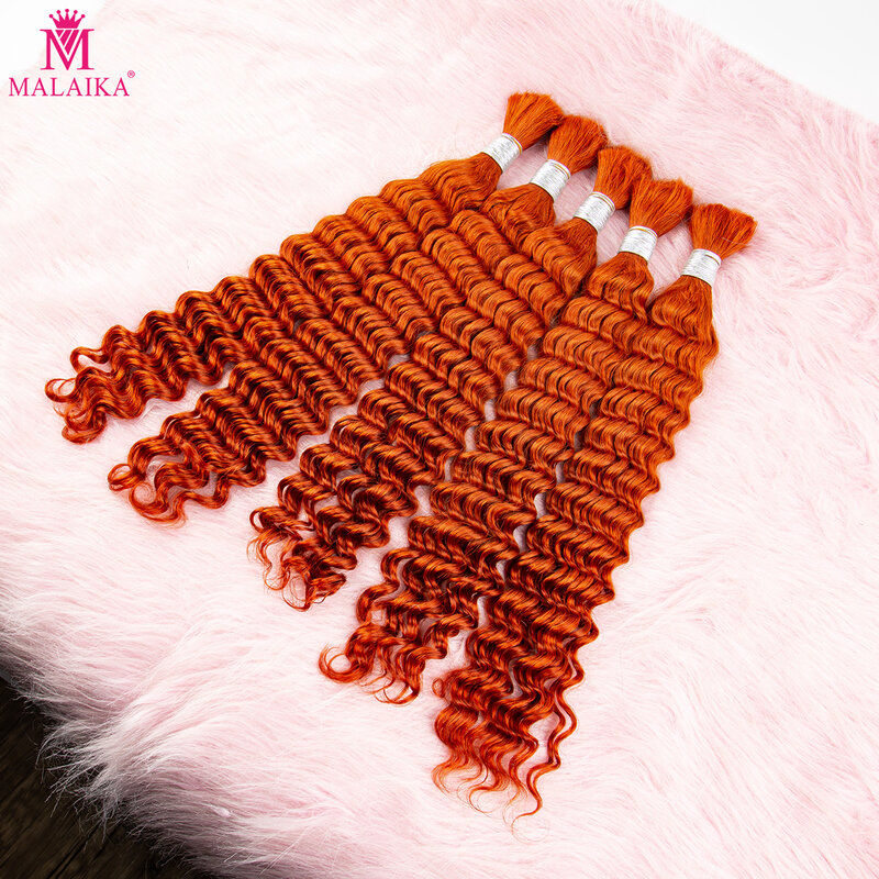 Extensiones de cabello humano rizado para trenzas bohemias, pelo virgen sin trama, ondulado profundo, 350 colores, a granel