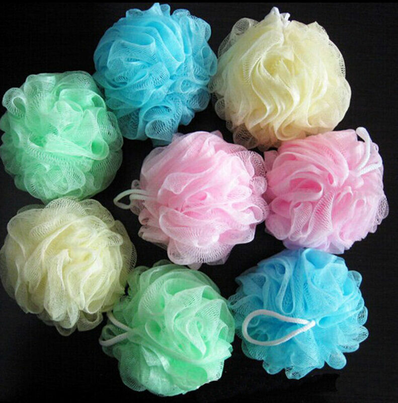 Esponja de burbujas de cuerpo suave para baño, esponja de nailon, esponja de malla para limpieza de Loofah, flor de ducha multicolor, 1 piezas