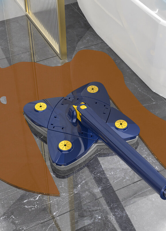 2023 Torção quatro-folha mop mão livre auto-torção 360 espremer x-tipo de rotação de limpeza do banheiro ferramenta multifuncional Produtos de limpeza multiusos para tectos de fendas para casas de banho