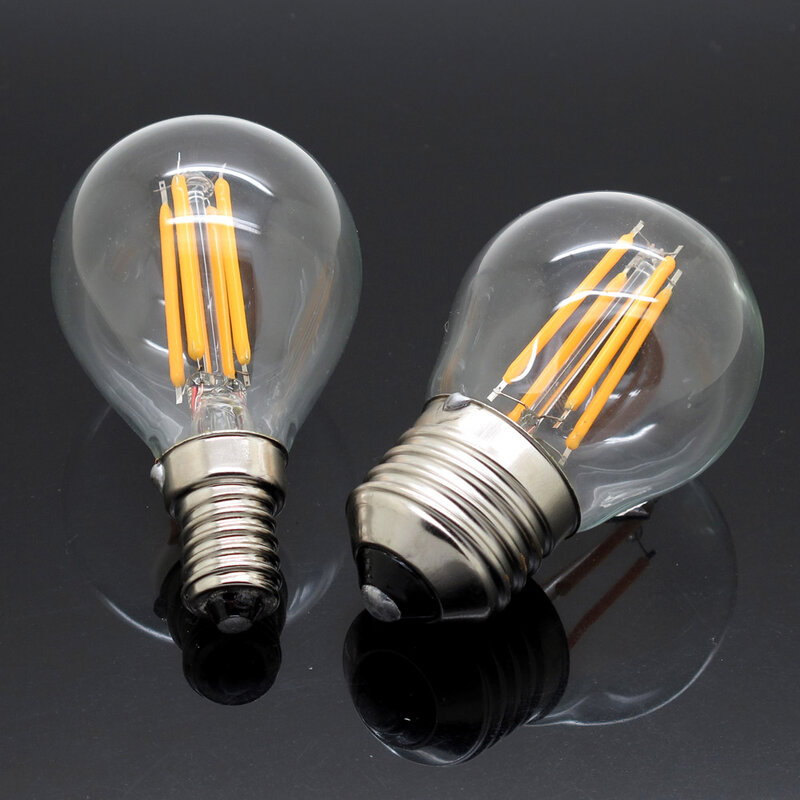 Tipo vela bombilla LED, bombilla de filamento Retro Vintage, E27, E14, 220V, 4W, 6W, 8W, C35, G45