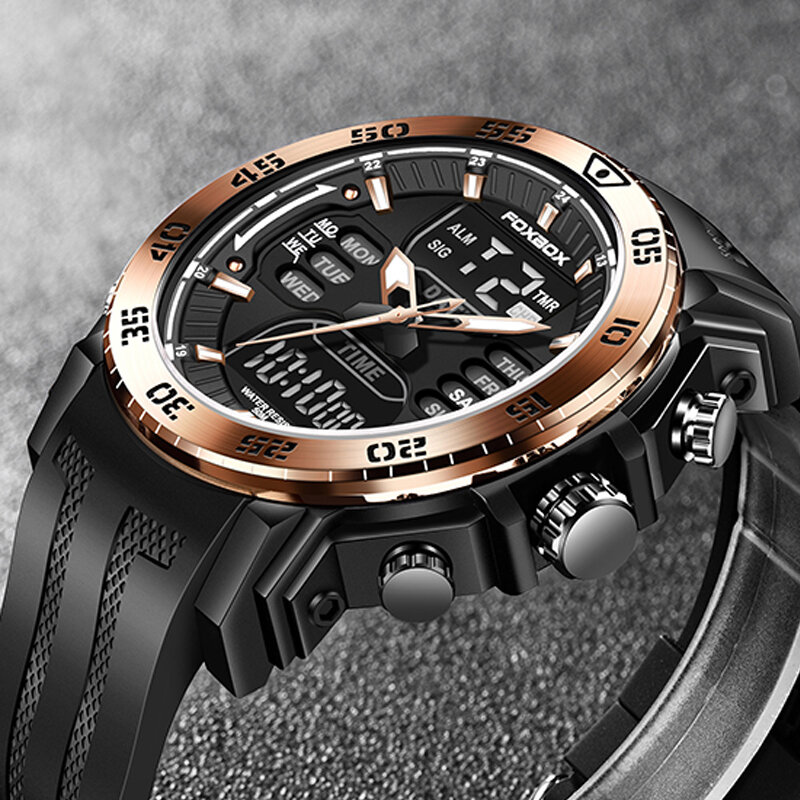 2023 LIGE Sport Men Quartz Digital Watch Creative Diving Watches Men Waterproof  Watch  Sport Dual Display Clock Relogio Masculi
