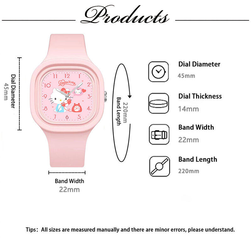 Nuovo modello di cartone animato orologi per bambini per ragazze Hello Kitty Kids Watch Kuromi Cartoon cinturino in Gel di silice orologio al quarzo regalo