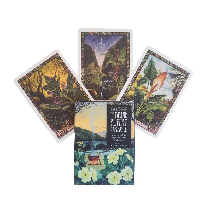 The Lomid Plant Oracle Cards, Travailler avec la flore magique de la tradition druide, 36 pièces, 10.4x7.3cm