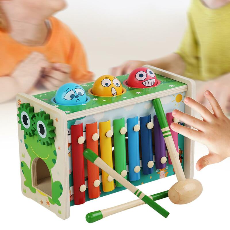 Stampfen Spielzeug 5 in 1 Holz Montessori Spielzeug für Jungen Mädchen Kinder Party Spielzeug
