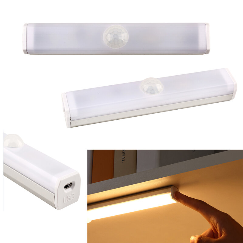 USB LED Lampu Malam Sensor Manusia LED Nirkabel Ultra Tipis Lampu Pendingin Anggur untuk Lemari Dapur Kamar Tidur Lemari Lampu Dalam Ruangan