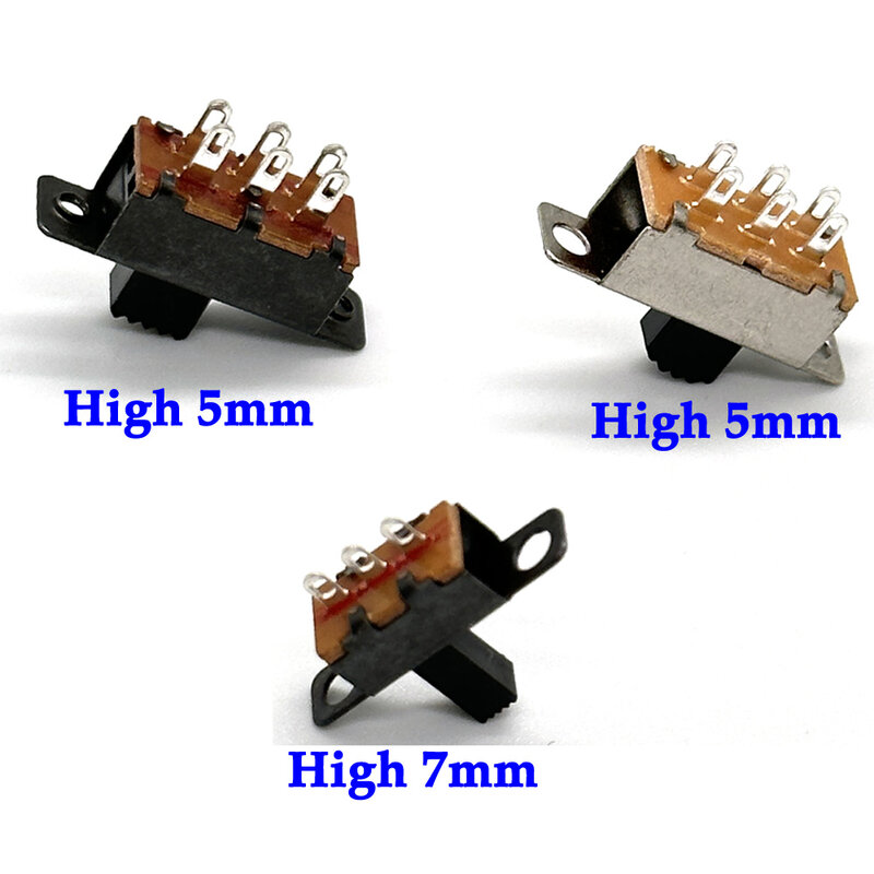 Toy switch 2P2T ON-OFF Toggle Switch Micro Slide Switch 2 Position Handle high 7mm 5mm SS12F15G6 SS-12F15 VG6 G-switch P/N