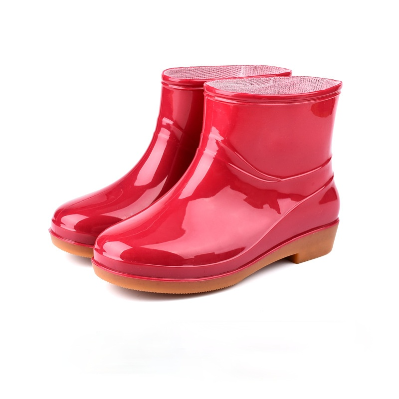 Rain Boots Women Low Non-slip Kitchen Rain Shoes Water Boots Woman Rubber Boots Garden Galoshes Slip-on Rainboots Short Boots