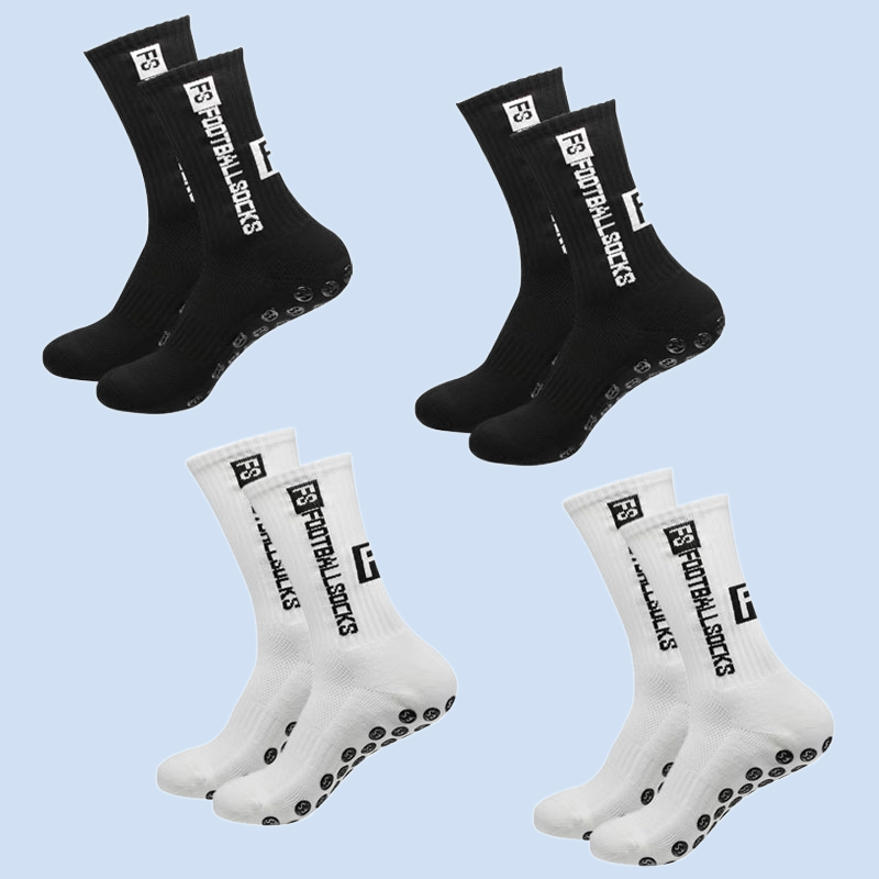 4 Paar Fußball Socken Sport Griff Socken Anti-Rutsch-Basketball-Socken Spot Gummi Anti-Rutsch-Baumwolle Fußball Socken