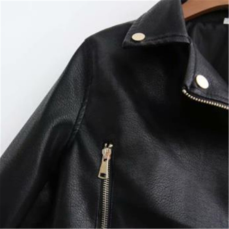 Модная Осенняя черная куртка на молнии из искусственной кожи 2024, очень короткие пальто из локомотивной кожи, винтажная джинсовая куртка с мотором, женская верхняя одежда