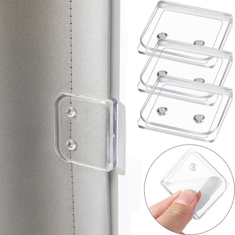 4-Pack Shower Curtain Clips Windproof Shower Curtain Clip No Punch Curtain Fixer Shower Curtain Fixing Clip