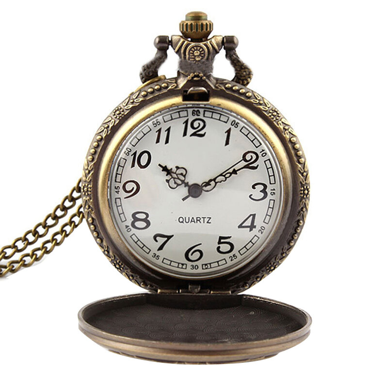 Retro Vintage Locomotive Railway Engine Pendant Chain Clock Pocket Watch Pocket Watch Gifts LL@17