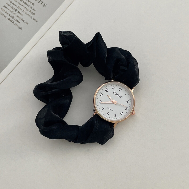 Женские Эластичные кварцевые часы на браслете, с лентой