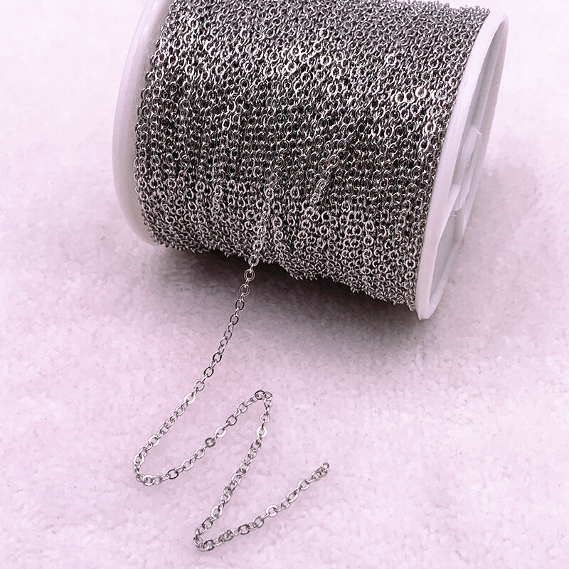 Cadena de collar chapada en oro/plateado de 5 yardas para fabricación de joyas, materiales de cadenas de collar DIY hechos a mano