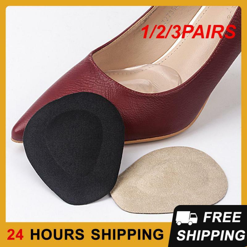 1/2/3PAIRS Half-size Pad Shoe Size Imitation Leather Velvet Forefoot Pad Cushion/cushion Foot Pad Anti-heel Transparent Heel Pad