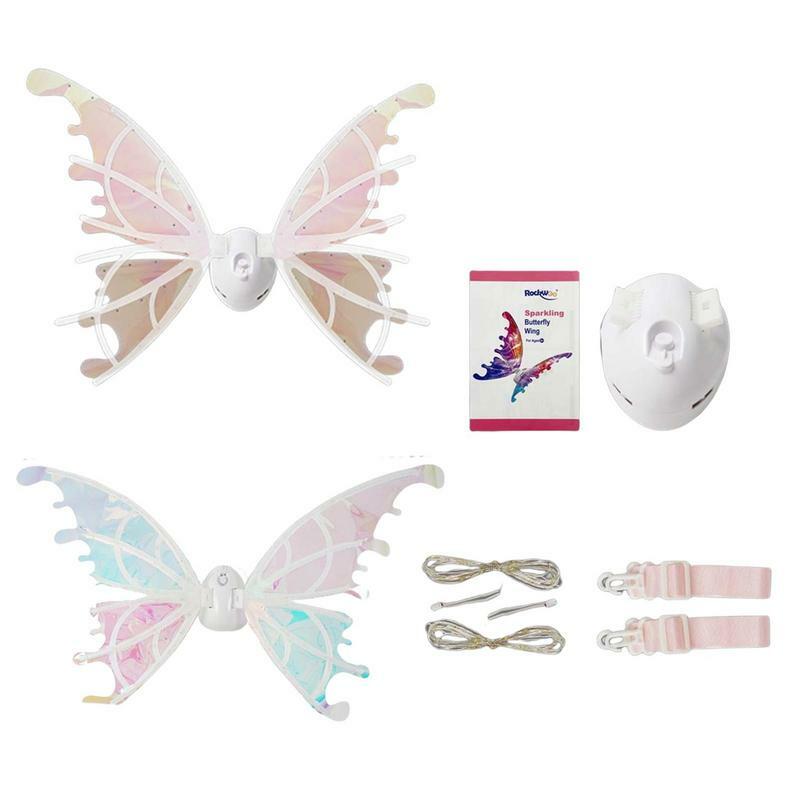 ライト付き蝶の翼音楽、電気的なロードウィング、天使の翼、ハロウィーンのドレスアップアクセサリー、女の子のハッピーバースデーパーティーの装飾