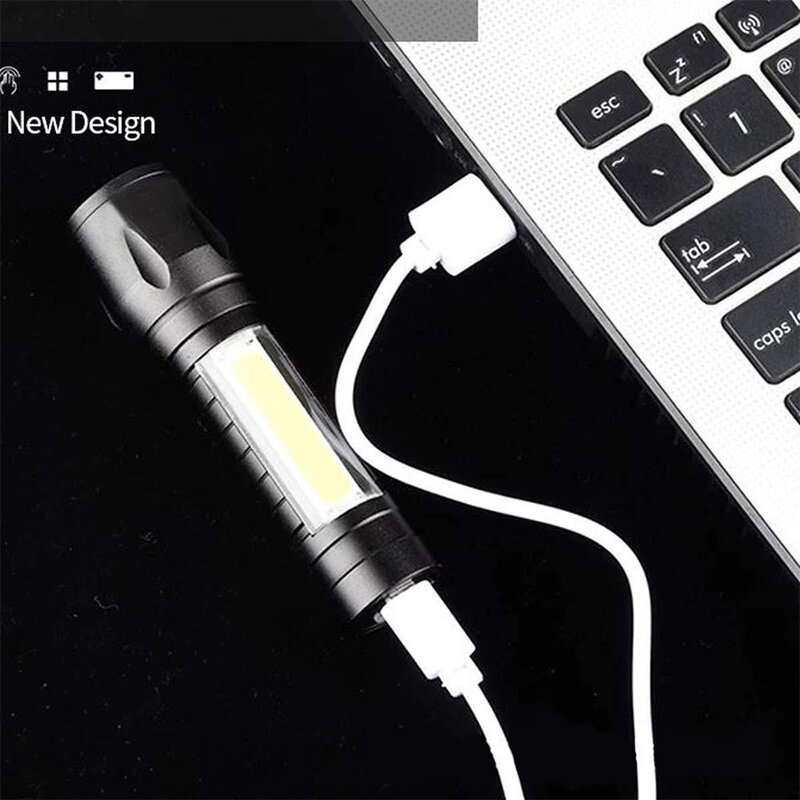 Portable Rechargeable Zoom LED Flashlight XP-G Q5 Mini Flash Light Torch Lantern 3 Lighting Modes Camping lamp