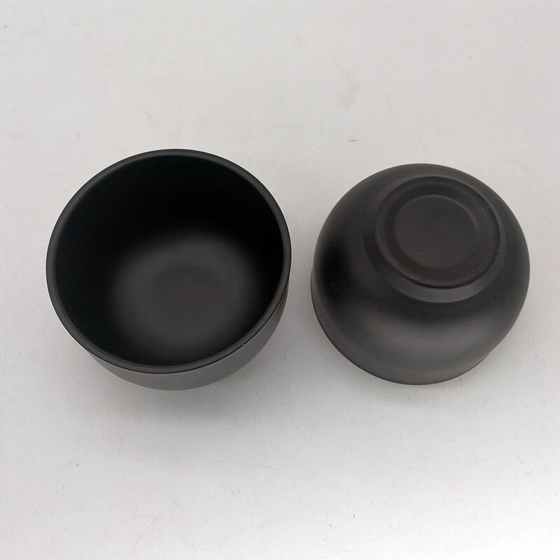 MOQ 100 шт. высококачественная черная чаша для мыла из нержавеющей стали, чашка для бритья для крема для бритья и мыла, небьющаяся чашка для бритья