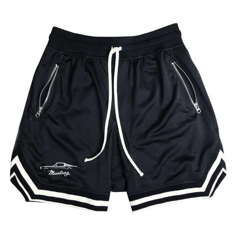 2024 Mustang logo new printing summer fashion shorts casual shorts sports shorts elastic waist men's shorts