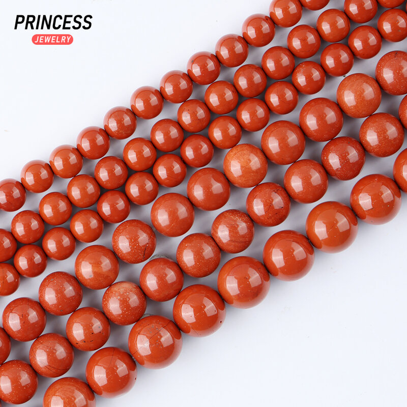 Natural Red Jasper Jade Stone Beads para Fazer Jóias, Pulseiras DIY, Colar, Acessórios Bordados, A +++, 4mm, 6mm, 8mm, 10mm, 12mm