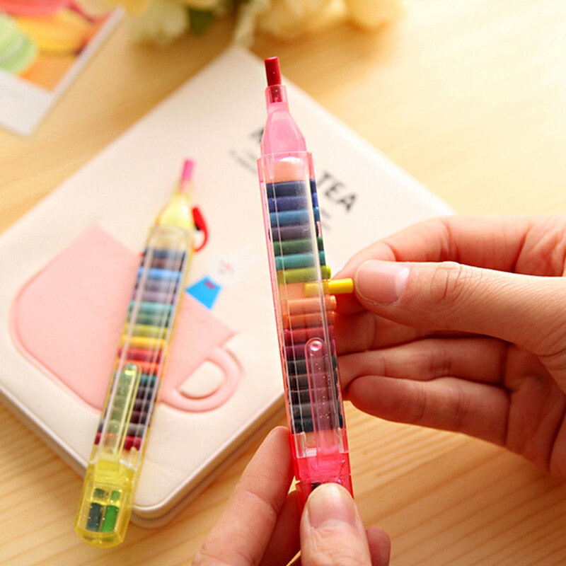 1Pcs Creative 20 Colors Crayon Student Drawing Color Pencil Multicolor Art Kawaii Writing Pen for Kids Gift School Stationery