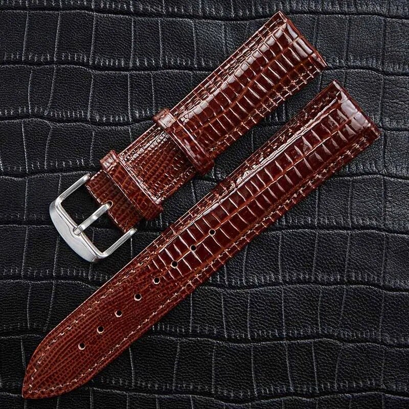Cinturino in pelle moda lucertola modello fibbia ad ardiglione cinturino per orologio per donna e uomo 12mm 14mm 16mm 18mm 20mm 22mm 24mm