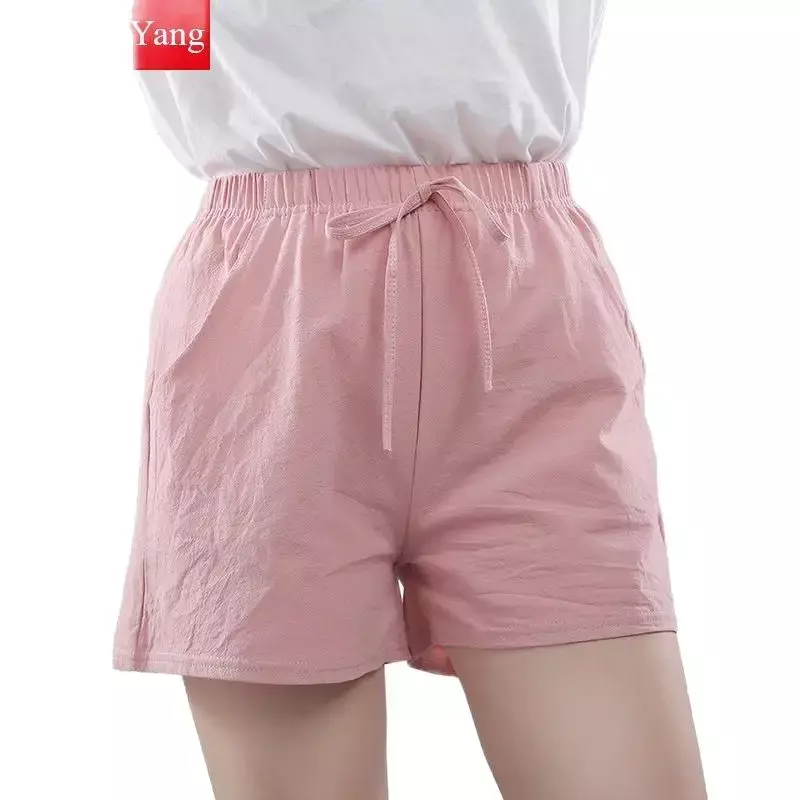 Novo verão casual shorts de algodão mais tamanho curto moda mulher streetwear senhora calças curtas feminino