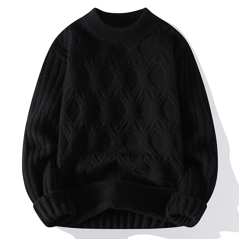 Męskie swetry Crewneck jesienno-zimowa Slim Fit ciepłe bluzki sweter z okrągłym dekoltem mężczyźni modna odzież nowe trendy
