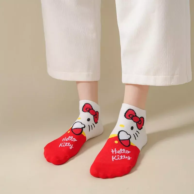 1pair Kawaii Sanrio Hello Kitty My Melody Cinnamoroll Cartoon Boat Socks Ventilate Short Socks Thin Cotton Christmas Girl Gift
