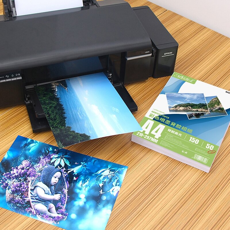 135G 150G A4 50 Vellen A6 100 Vellen Gegoten Gecoat Zelfklevende Inkjet Printing Fotopapier Sticker Label papier